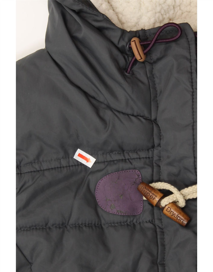 Gilet imbottito con cappuccio da donna SUPERDRY UK 14 Poliestere grigio medio