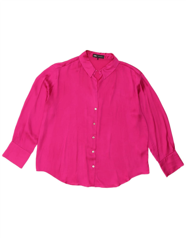 Camicetta camicia da donna Zara UK 20 2XL Poliestere rosa