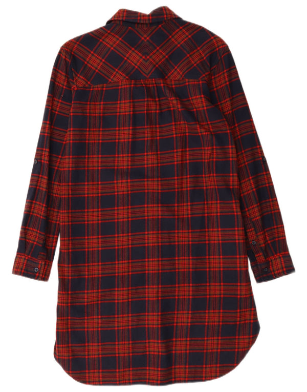 Abito camicia oversize da donna Jack Wills UK 6 XS cotone a quadri blu navy