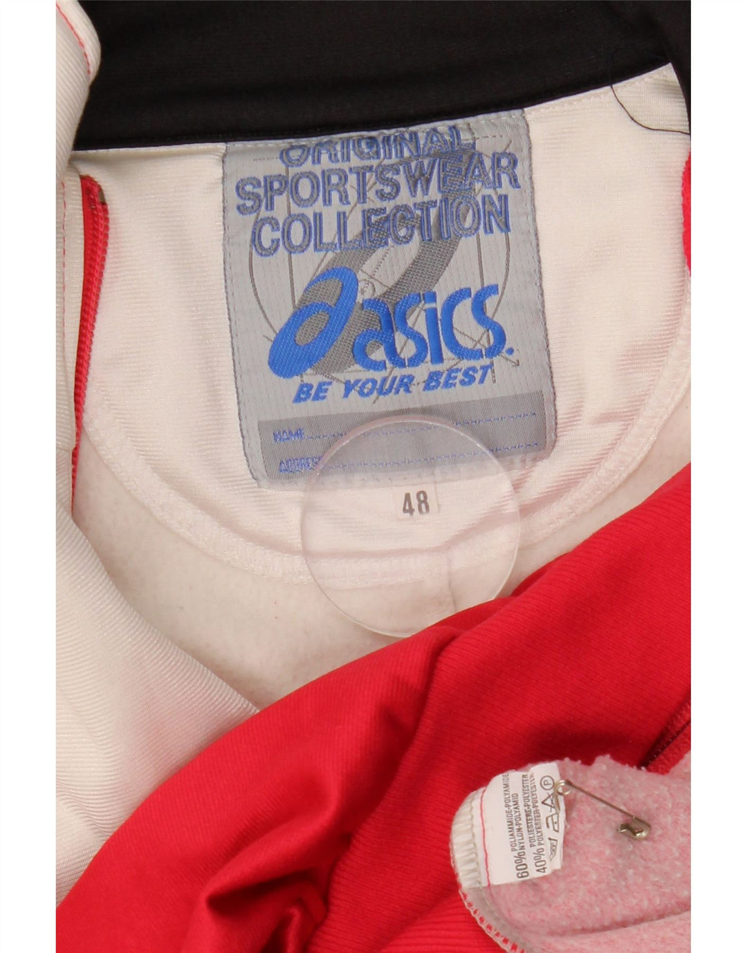 Giacca da tuta grafica da uomo Asics IT 48 Nylon color block rosso medio