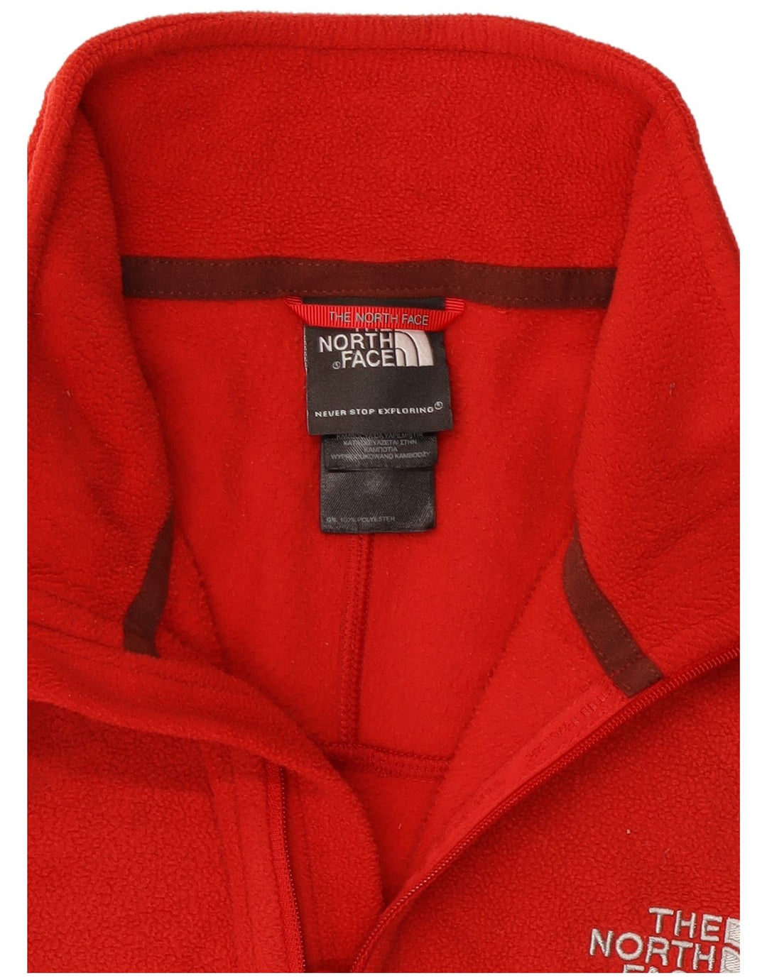 Maglione in pile da uomo The North Face con zip e collo in poliestere rosso medio