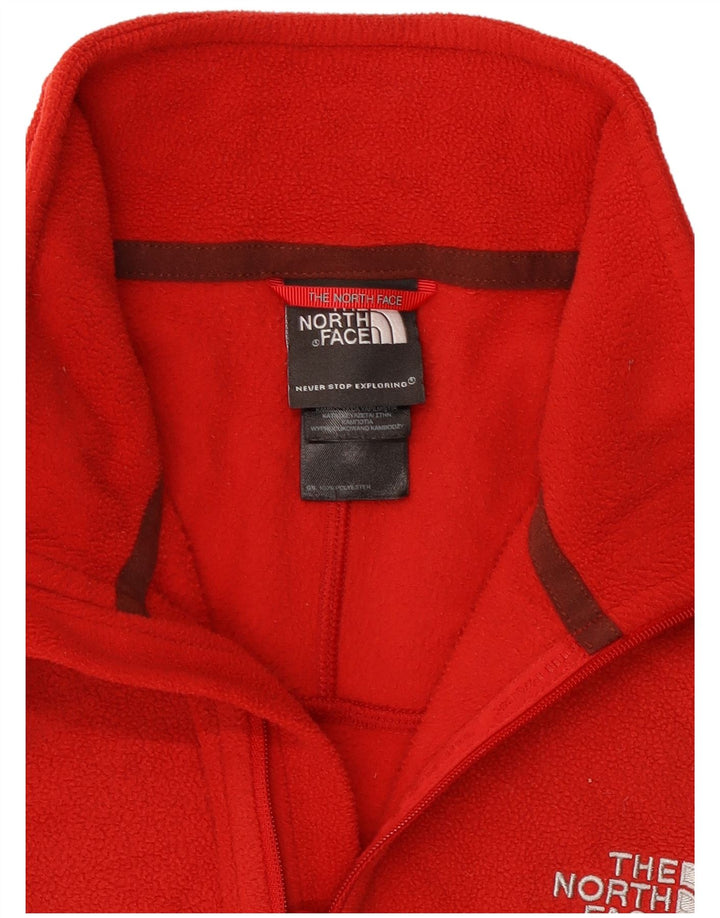 Maglione in pile da uomo The North Face con zip e collo in poliestere rosso medio