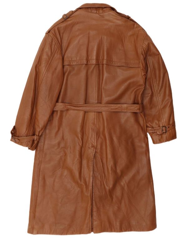 Cappotto in pelle militare da uomo VINTAGE UK 40 grande in pelle marrone