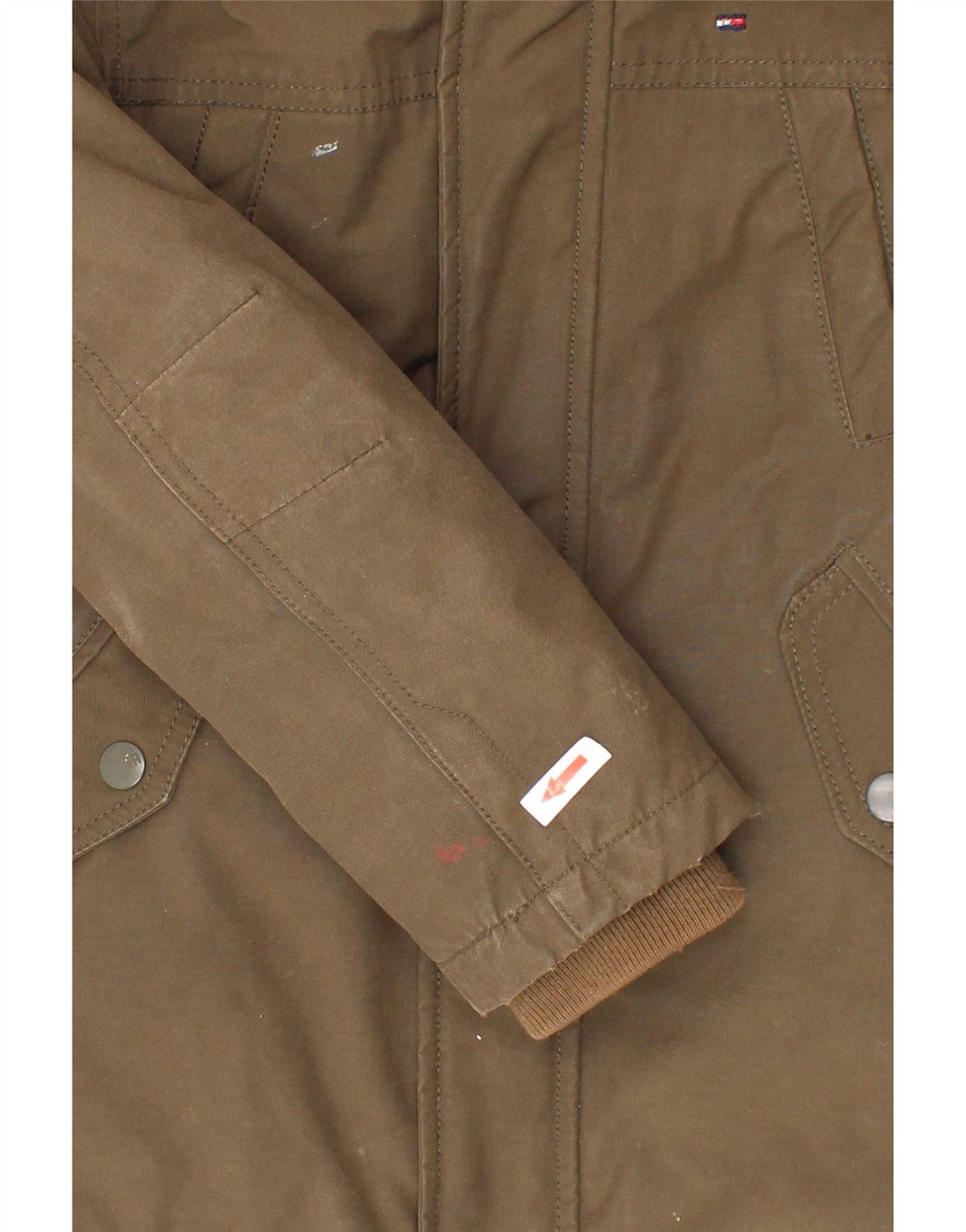 Giacca parka con cappuccio da bambino Tommy Hilfiger 5-6 anni in poliestere kaki