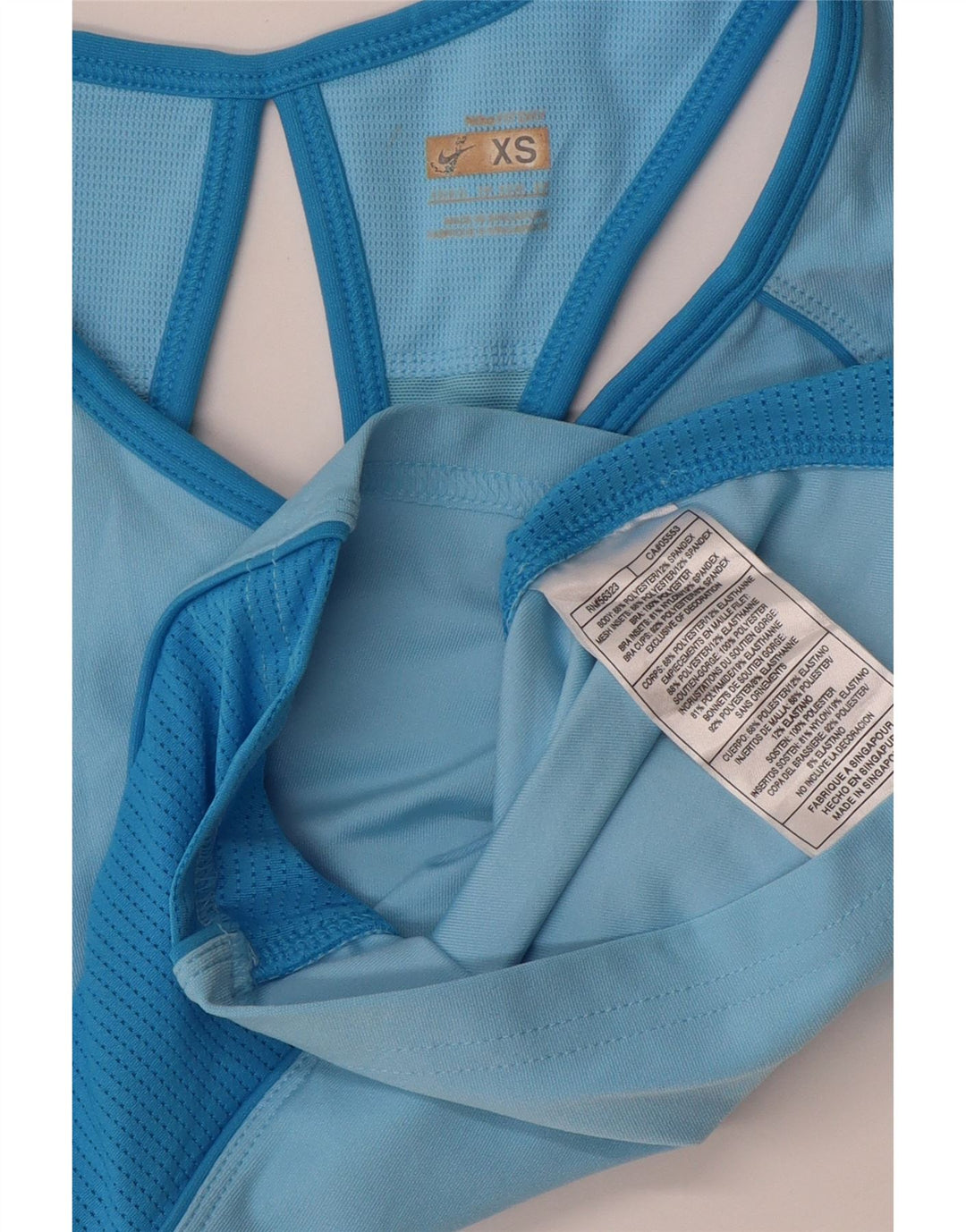 Canotta corta NIKE da donna UK 4 XS blu poliestere