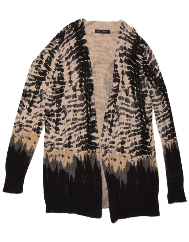 MARKS & SPENCER Maglione cardigan lungo da donna UK 12 Beige medio