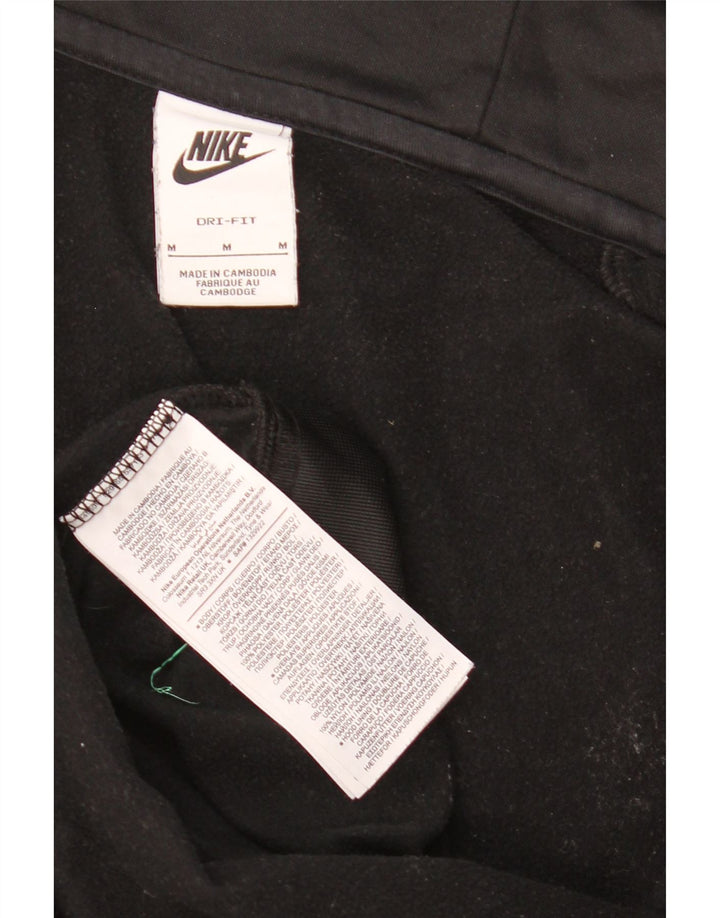 Felpa con cappuccio e zip Nike Dri Fit da uomo in poliestere nero medio