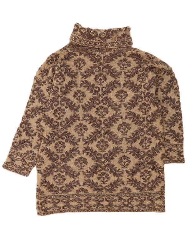 Maglione maglione a collo alto da donna St. Bernard UK 18/20 XL Lana Paisley beige