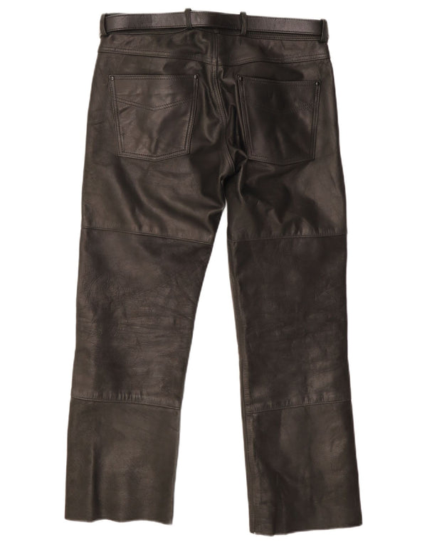 Pantaloni dritti in pelle da uomo Highway 1 IT 48 medio W32 L34 neri