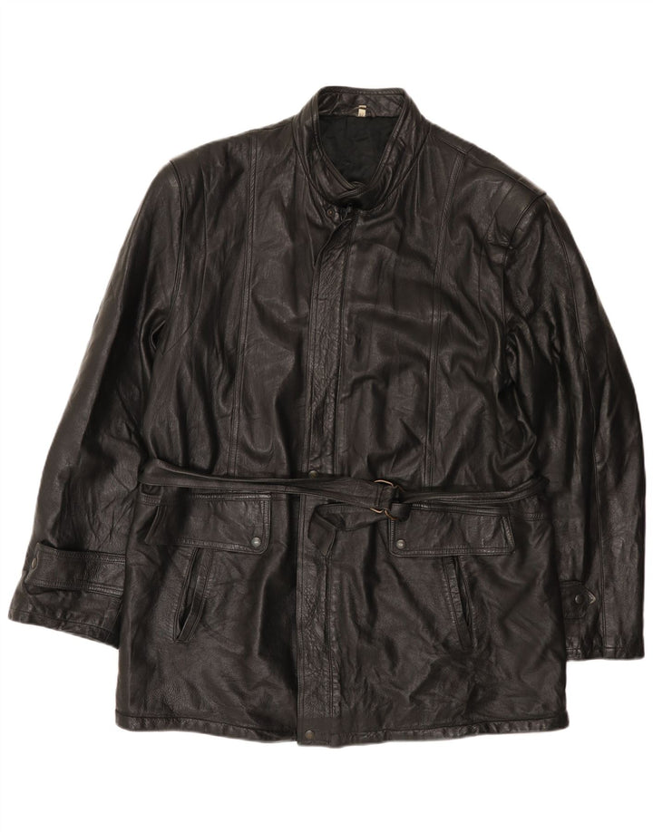 Giacca in pelle da uomo Indios IT 52 XL in pelle nera