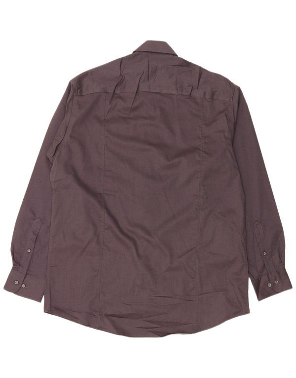 CALVIN KLEIN Camicia da uomo taglia 15 1/2 16 Cotone maculato grigio medio