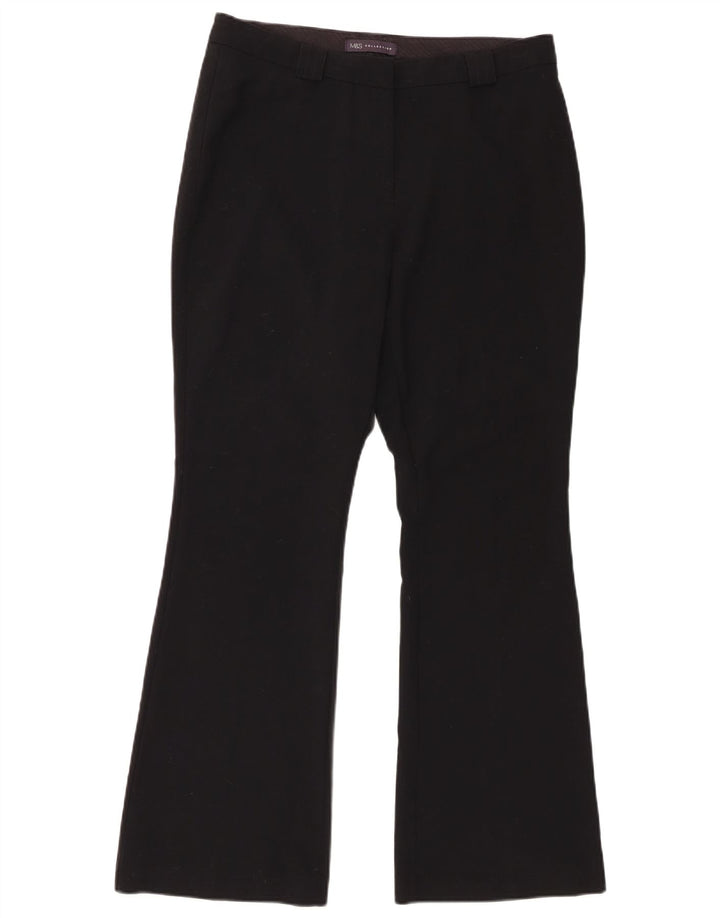 Pantaloni da abito Bootcut da donna Marks & Spencer UK 12 Medio W32 L30 Nero
