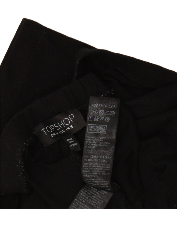 Topshop Womens Crop Leggings UK 16 Large Nero Viscosa