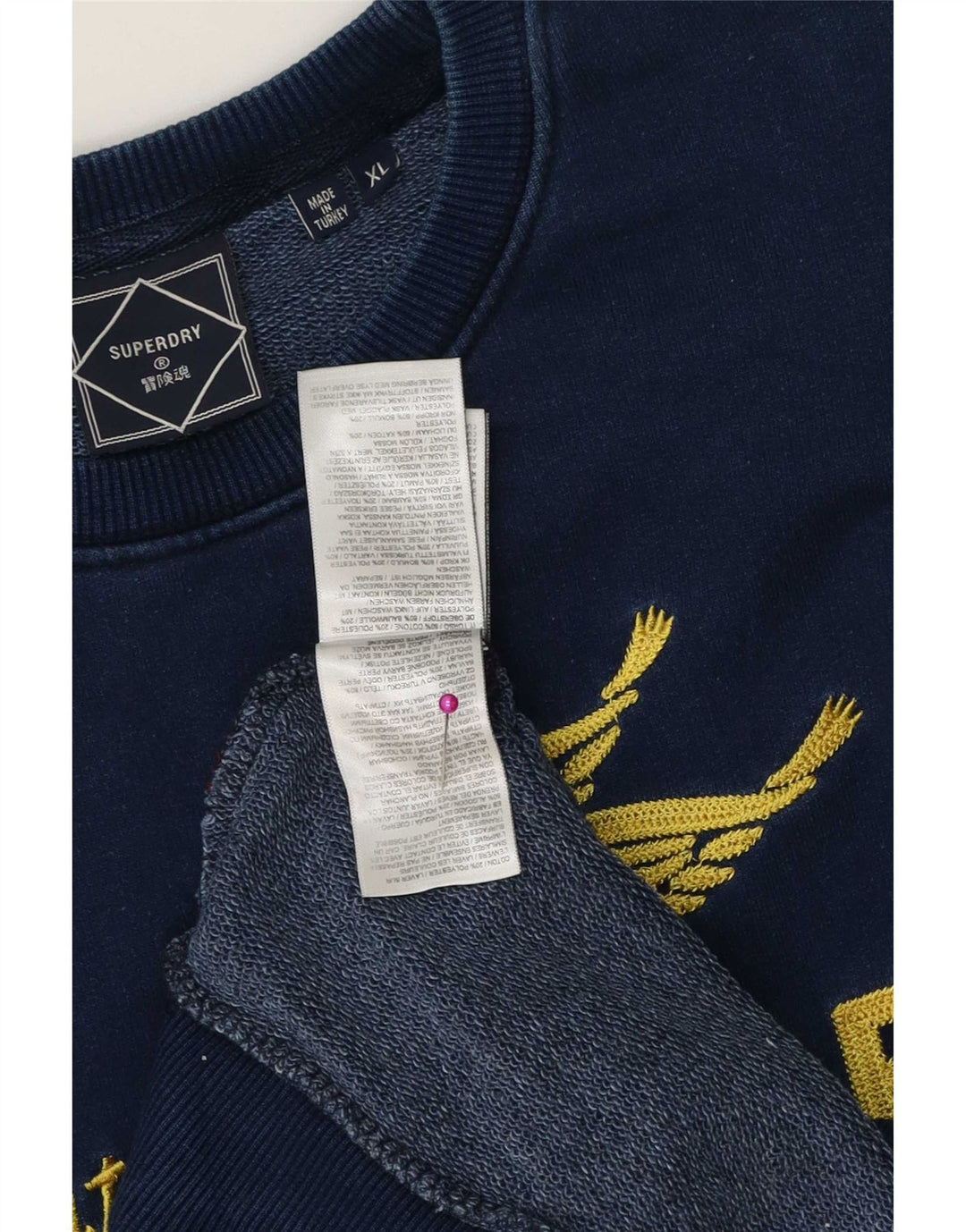 Felpa grafica da uomo Superdry Jumper XL blu navy in cotone