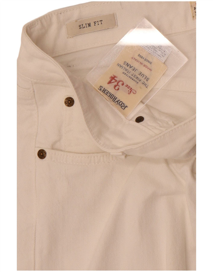 Jeans slim da donna Roy Rogers W34 L30 cotone bianco
