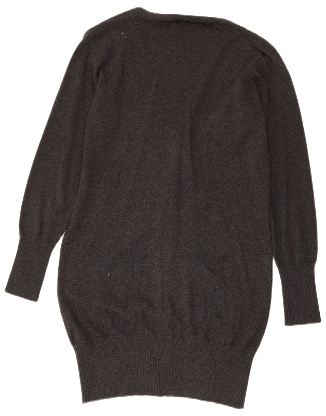 Maglione cardigan lungo da donna Zara UK 12 Cotone grigio medio