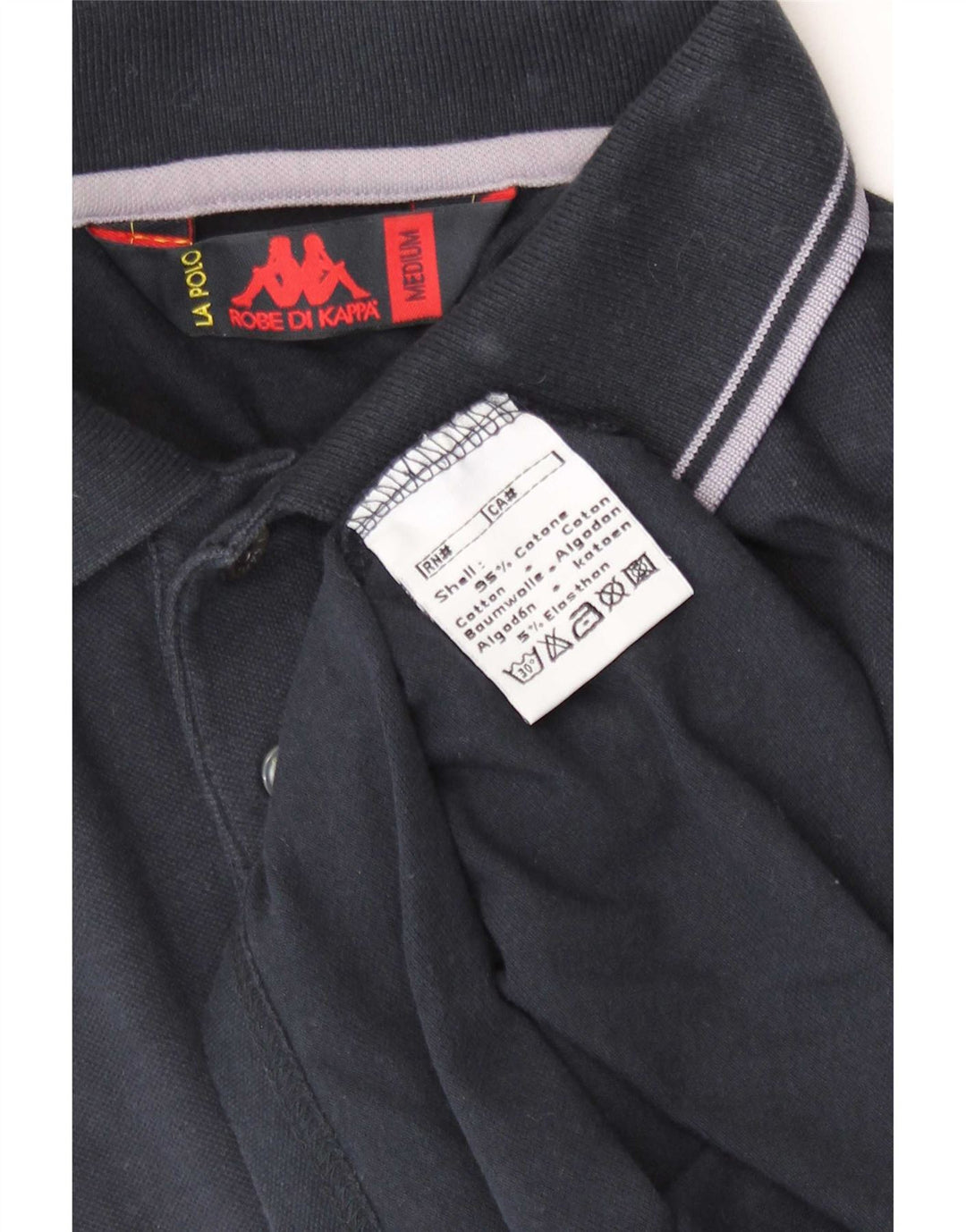 Polo Kappa Uomo Media Cotone Blu Navy