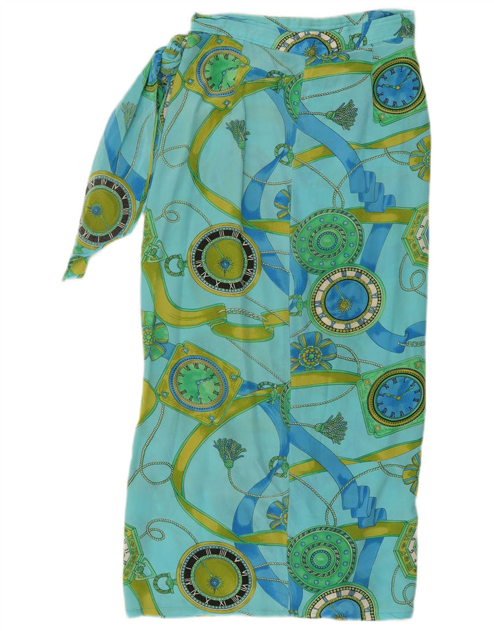 Gonna a portafoglio vintage da donna con motivo astratto W32 grande blu