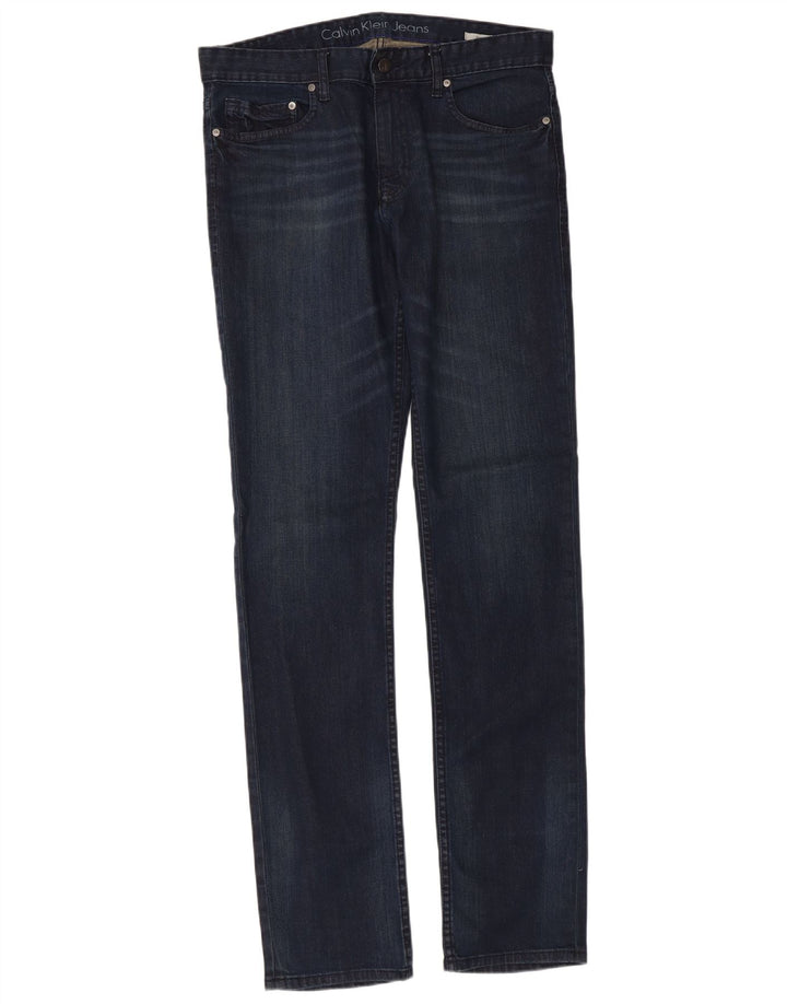 Jeans slim da donna Calvin Klein W32 L34 cotone blu navy