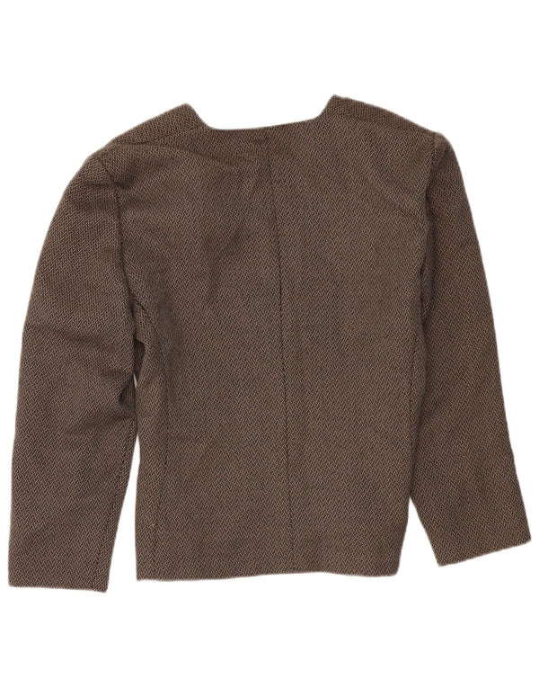 LUISA SPAGNOLI Giacca Blazer a 1 Bottone da Donna IT 46 Large Marrone Geometrico