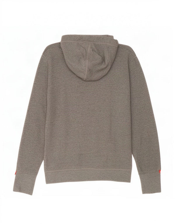 Maglione con cappuccio e zip da donna Superdry UK 10 piccolo cotone chiazzato grigio