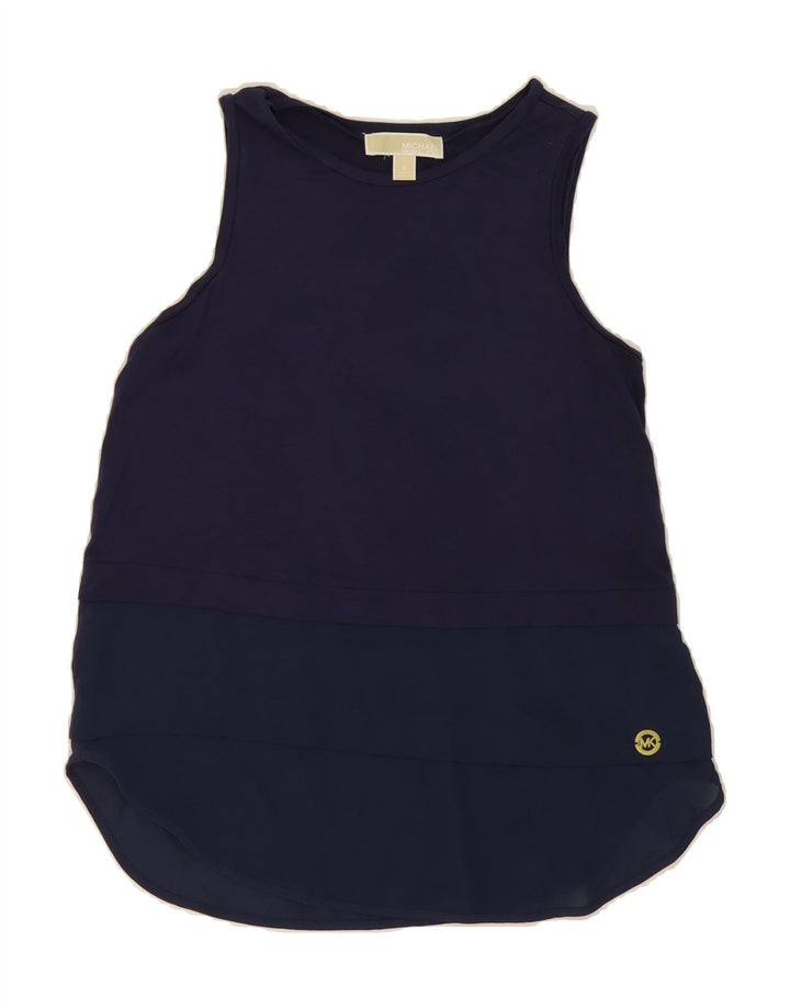 MICHAEL KORS Womens Sleeveless Blouse Top UK 10 Small Navy Blue Viscose Vintage Michael Kors and Second-Hand Michael Kors from Messina Hembry 