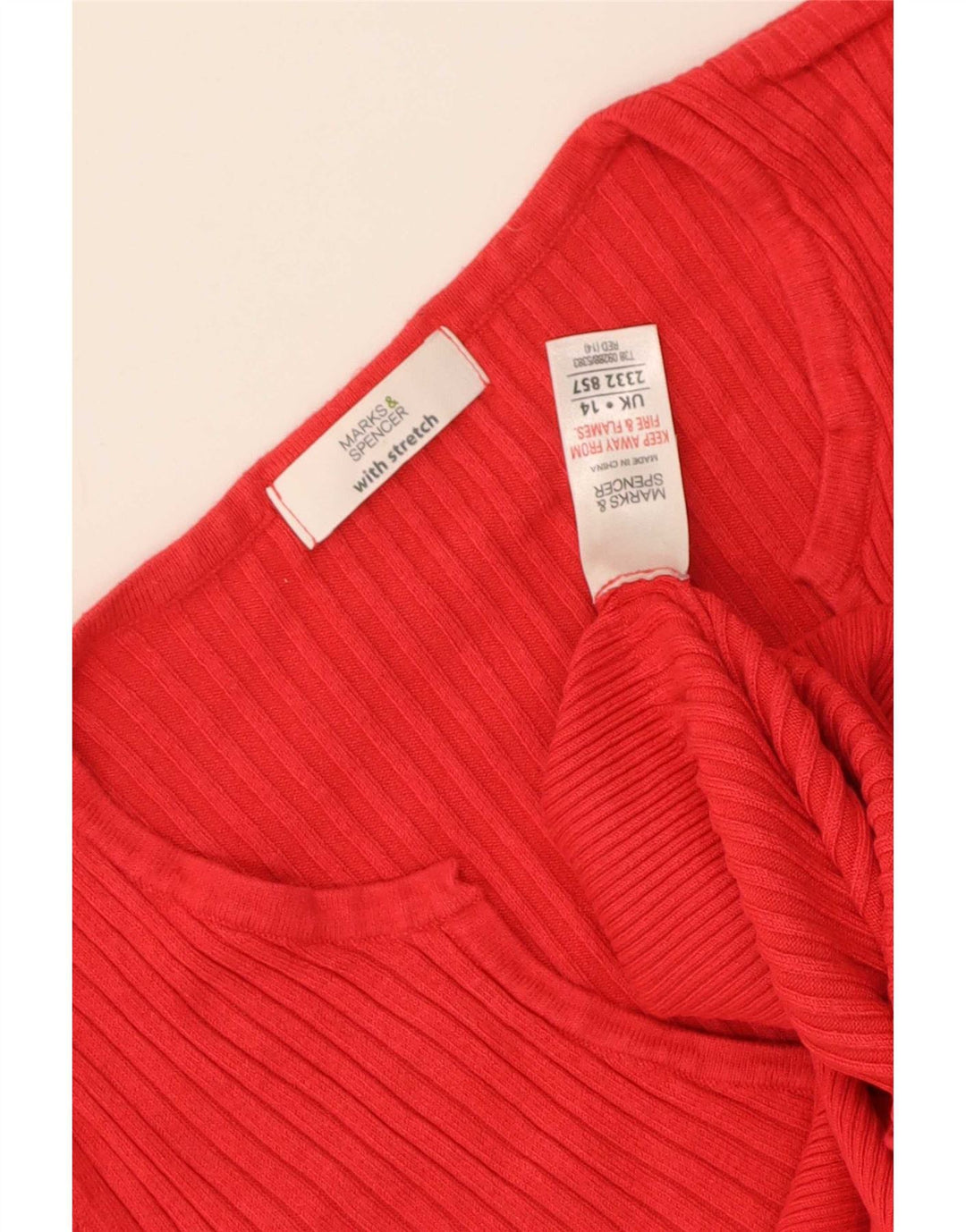 T-shirt da donna Marks & Spencer Top UK 14 viscosa rossa media