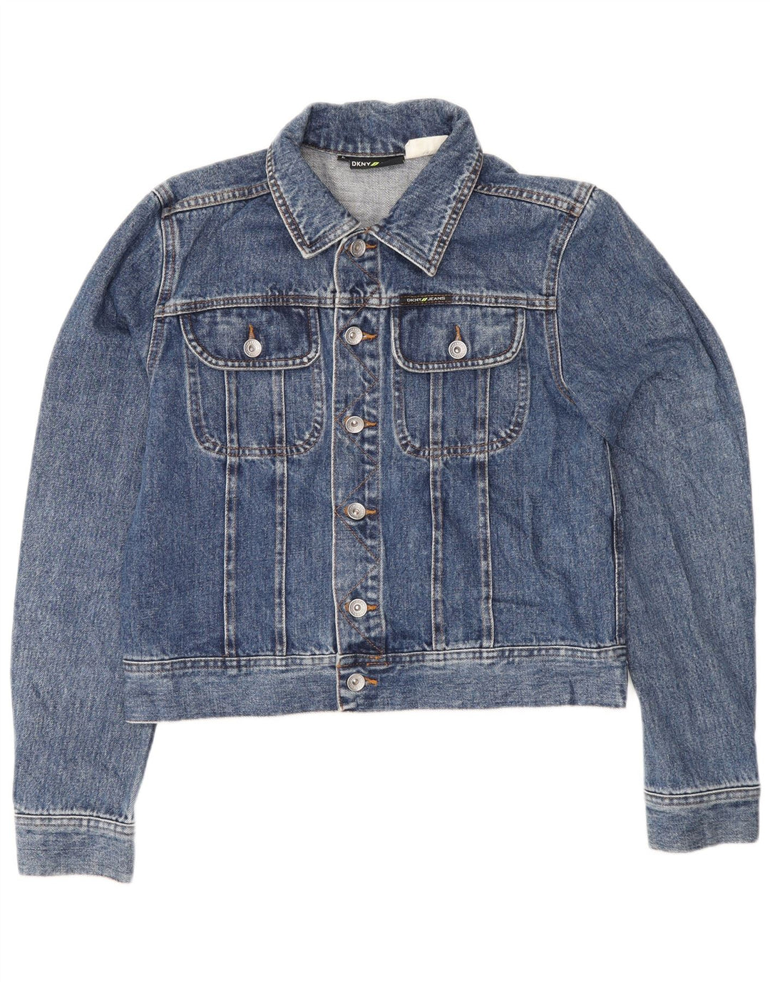 Giacca in denim corto da donna Dkny UK 14 grande cotone blu