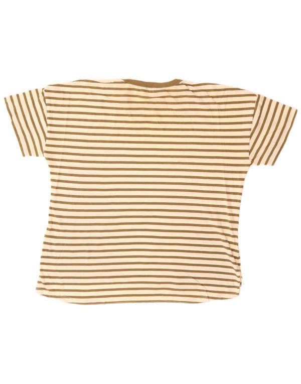 T-shirt da uomo vestibilità ampia French Connection Top XS cotone a righe kaki