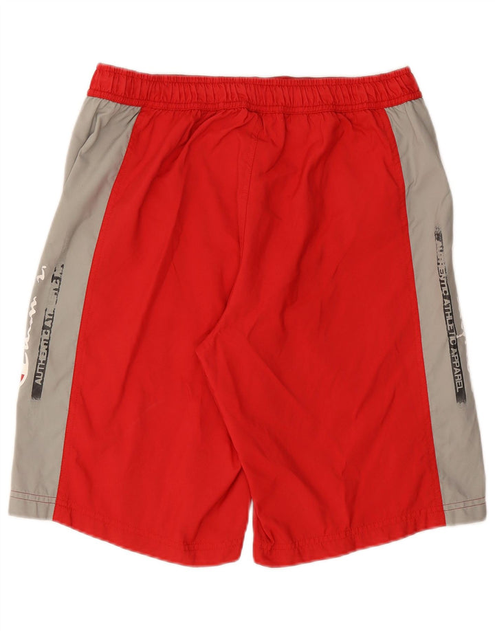 CHAMPION Mens Graphic Chino Shorts Medium  Red Colourblock