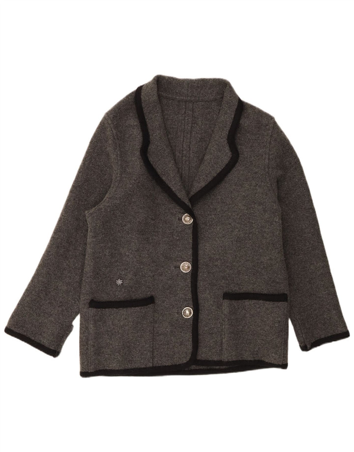 Giacca blazer vintage da donna a 3 bottoni UK 38 grigio medio