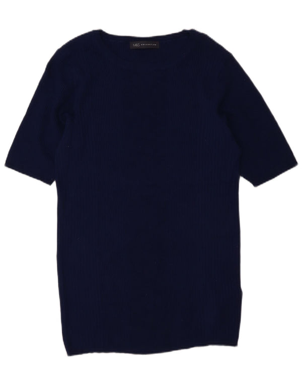 Maglione maglione con scollo a barca lungo da donna Marks & Spencer UK 14 Medium Navy