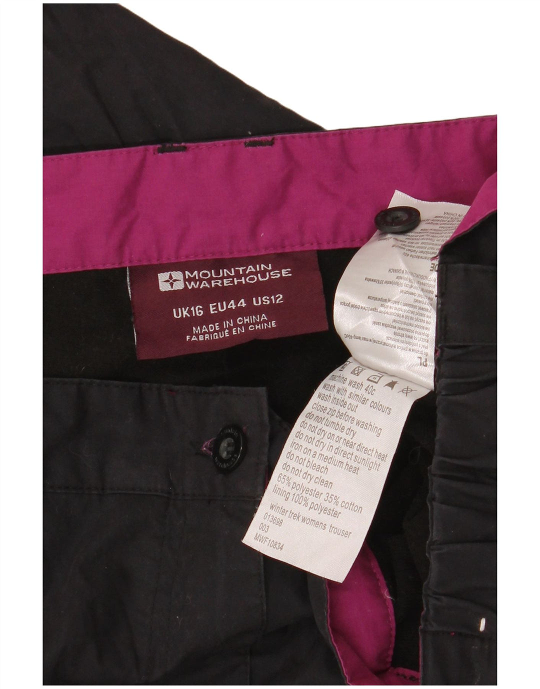 Pantaloni giacca a vento da donna Mountain Warehouse UK 16 Large W38 L30 Neri