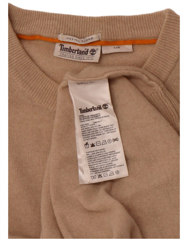 Maglione maglione girocollo da uomo TIMBERLAND piccolo in lana beige