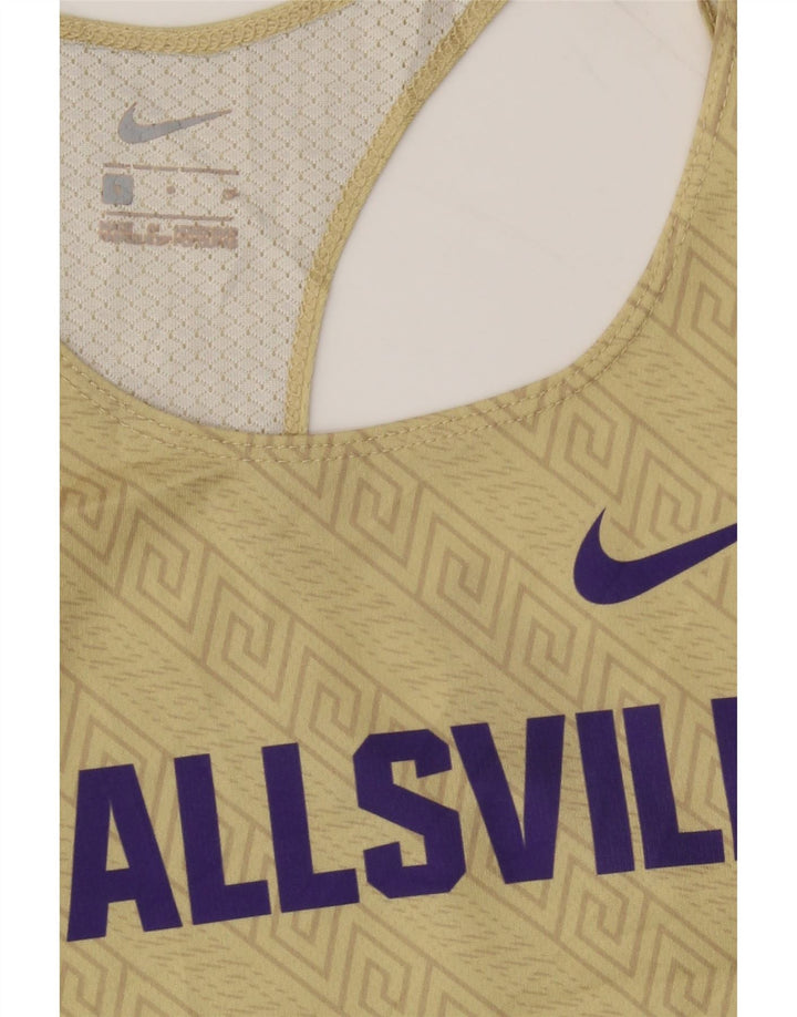 NIKE Womens Graphic Vest Top UK 10 Small Beige Polyester Vintage Nike and Second-Hand Nike from Messina Hembry 