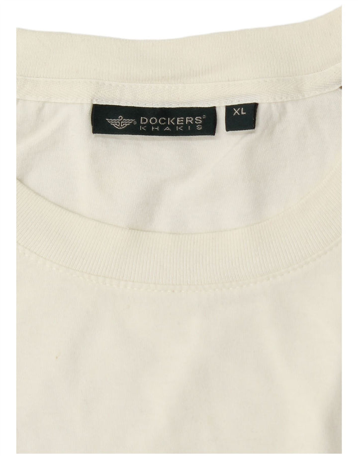 T-shirt da uomo color kaki Dockers Top XL bianco color block