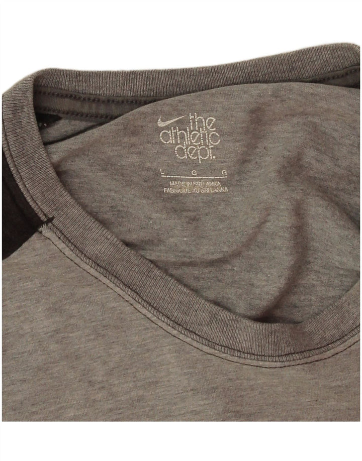 T-shirt grafica da uomo Nike Top Large in cotone color block grigio