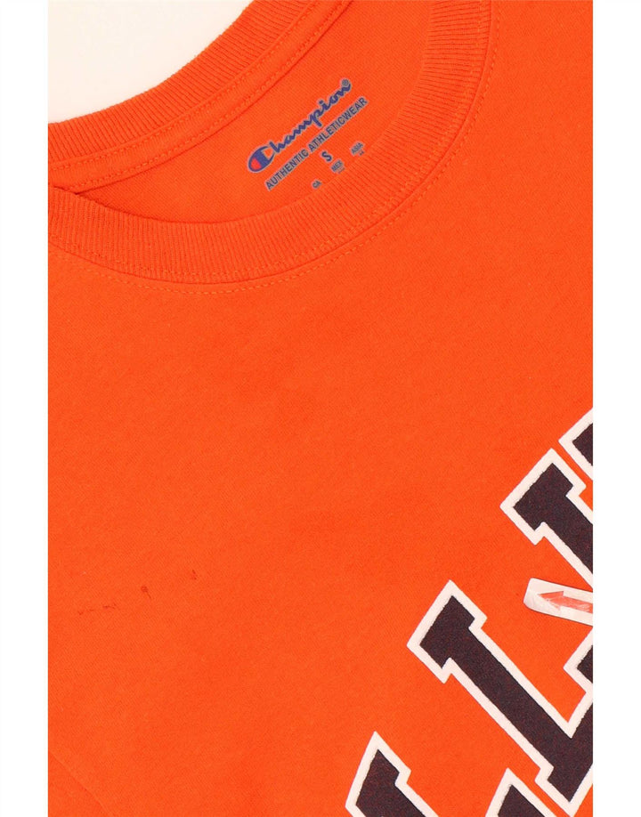 T-shirt grafica da uomo Champion Illinois Top piccola arancione