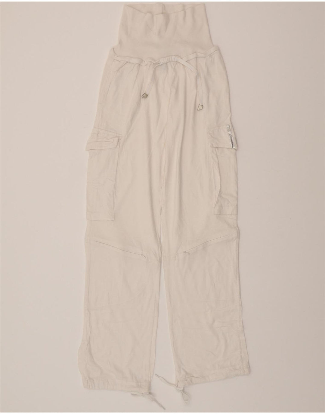 Pantaloni da tuta cargo da donna ADIDAS UK 8 piccoli in cotone bianco