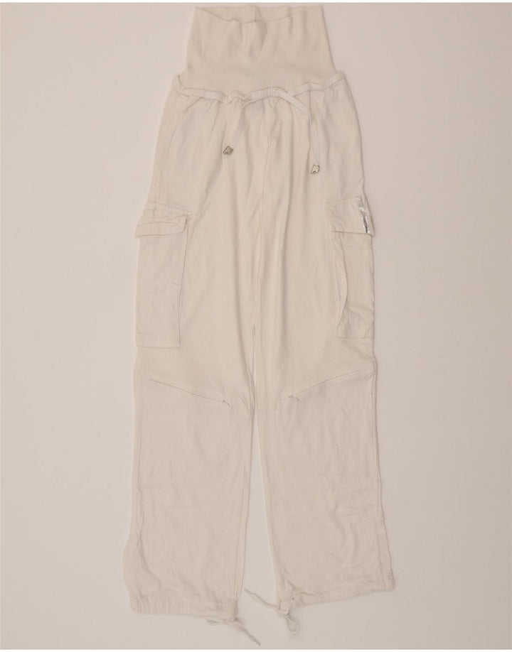 Pantaloni da tuta cargo da donna ADIDAS UK 8 piccoli in cotone bianco