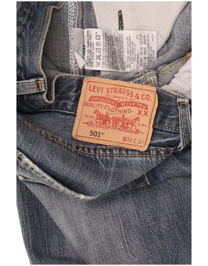 Levi's Uomo 501 Jeans dritti invecchiati W32 L28 Cotone blu