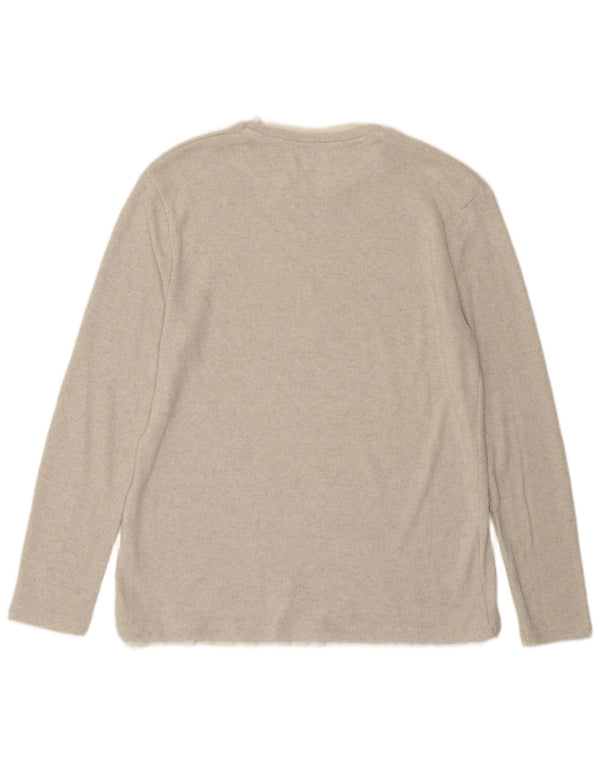 Maglia ZARA da donna a maniche lunghe UK 16 grande in cotone beige
