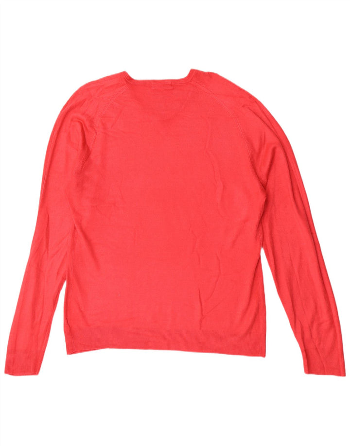 Marks & Spencer Maglione da uomo con scollo a V autografo grande acrilico rosso
