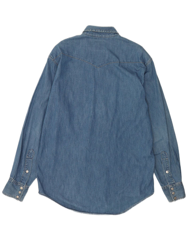 Camicia di jeans da uomo Sisley in cotone blu medio