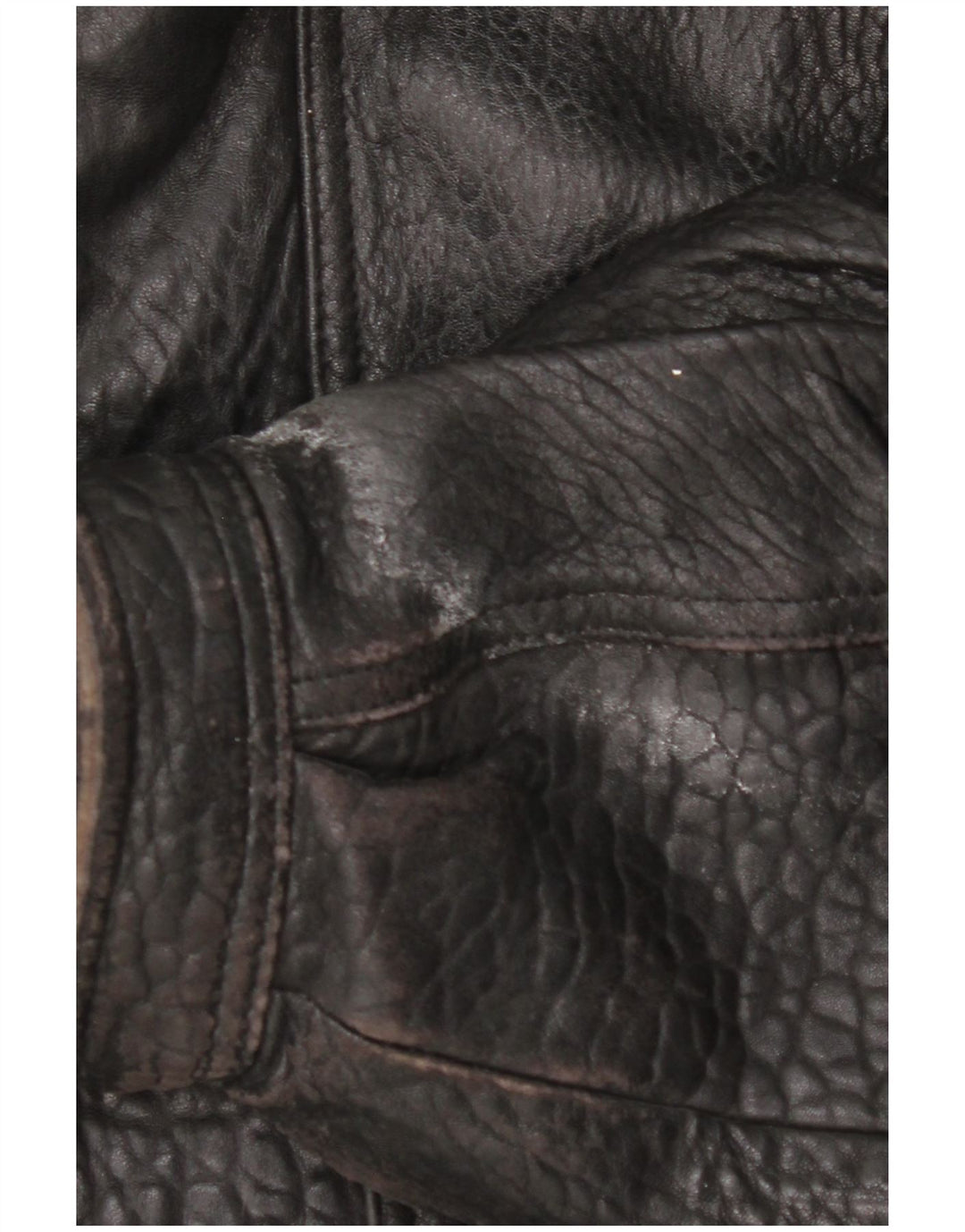 Giacca in pelle con cappuccio vintage da uomo UK 42 XL nera