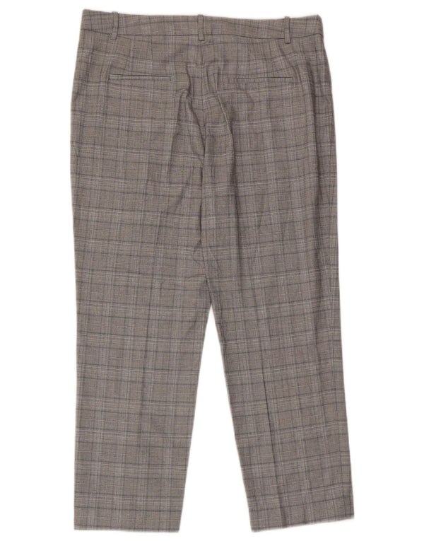 Pantaloni da abito corto da donna Zara grandi W30 L25 viscosa a quadri grigi