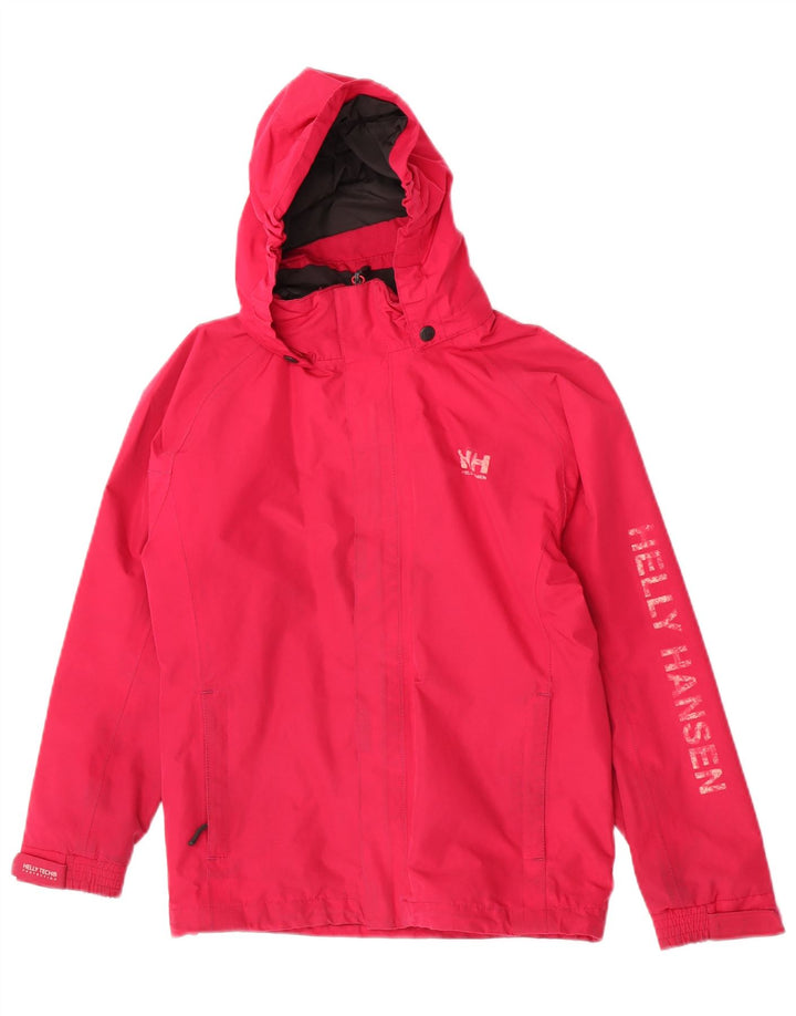 Giacca antipioggia grafica con cappuccio per ragazze Helly Hansen 11-12 anni in poliestere rosa