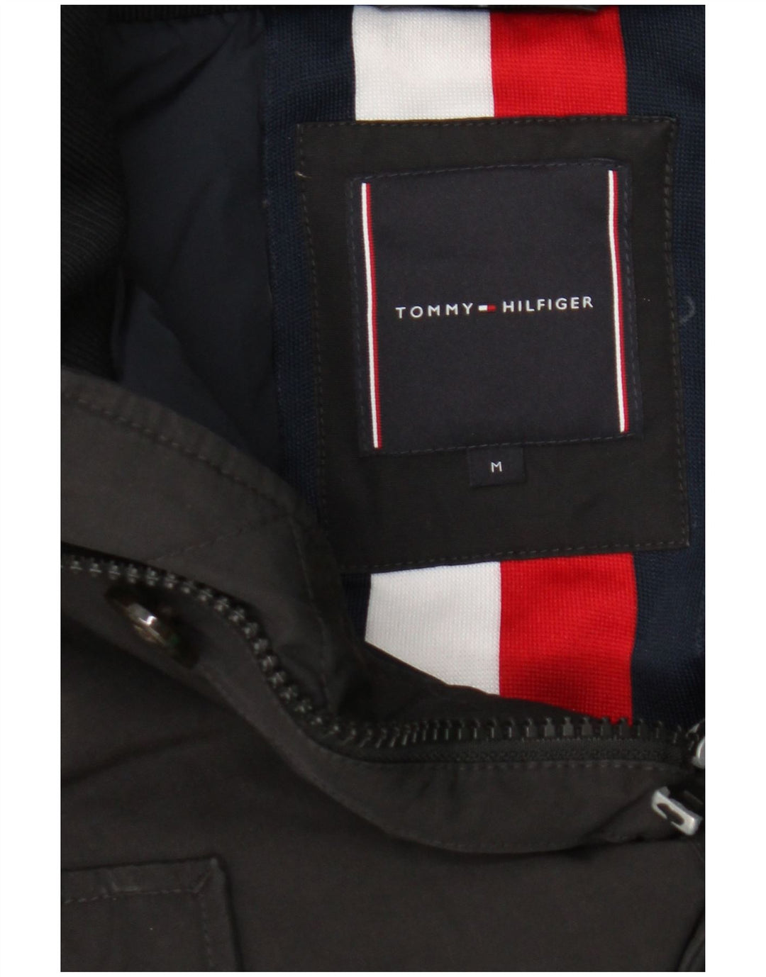 Giacca imbottita con cappuccio da uomo Tommy Hilfiger UK 38 cotone medio nero
