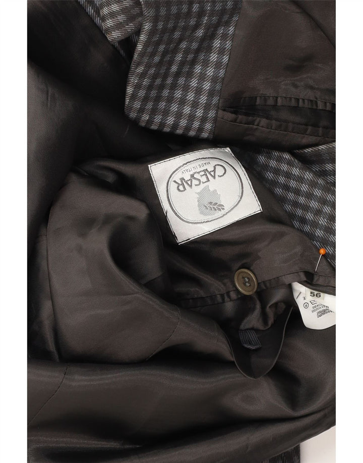 Giacca blazer da uomo a 2 bottoni CAESAR IT 56 XL in cotone a quadretti grigio
