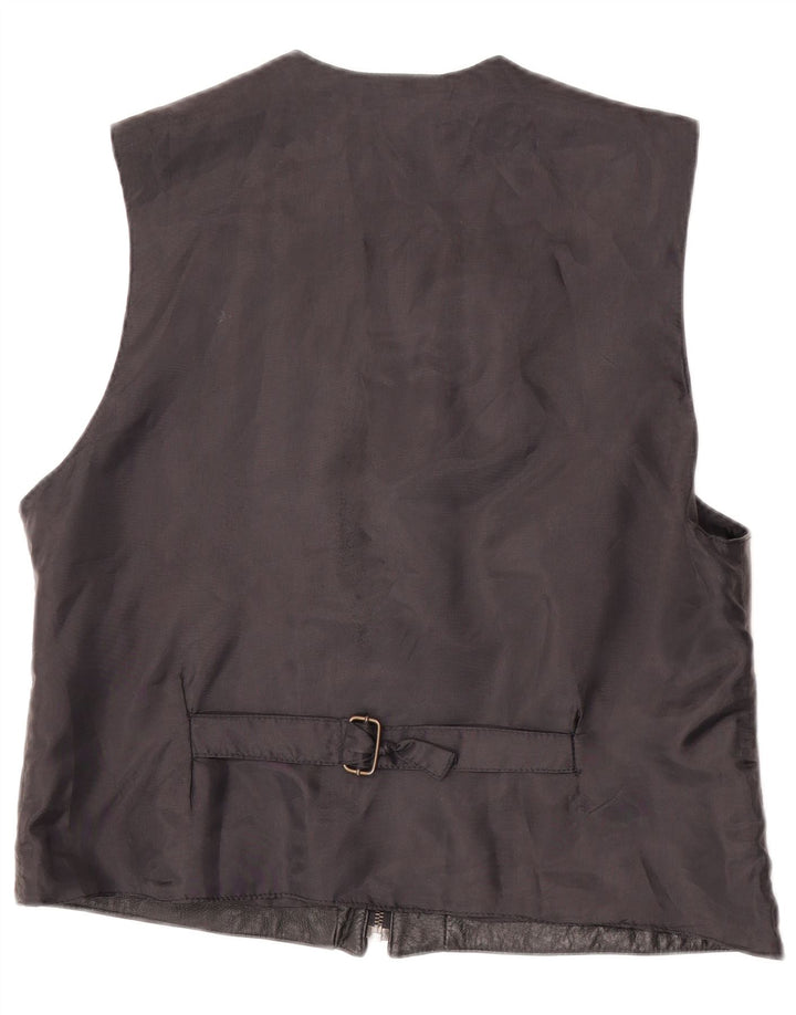 Gilet in pelle da uomo vintage XL in pelle nera